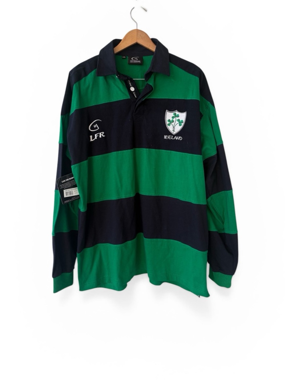 Live For Rugby Shirt Jersey Polo Ireland Long Sleeve Striped  XXL NWT